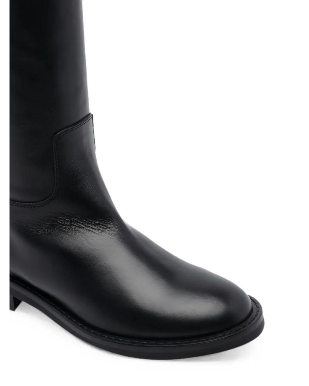 Via Roma 15 Black Logo-Plaque Knee-High Boots