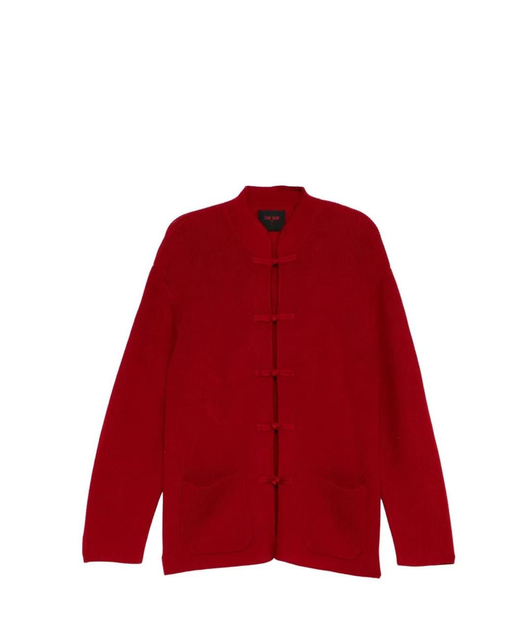 TEAM WANG design Red X Jdb Mandarin-Collar Cardigan for men