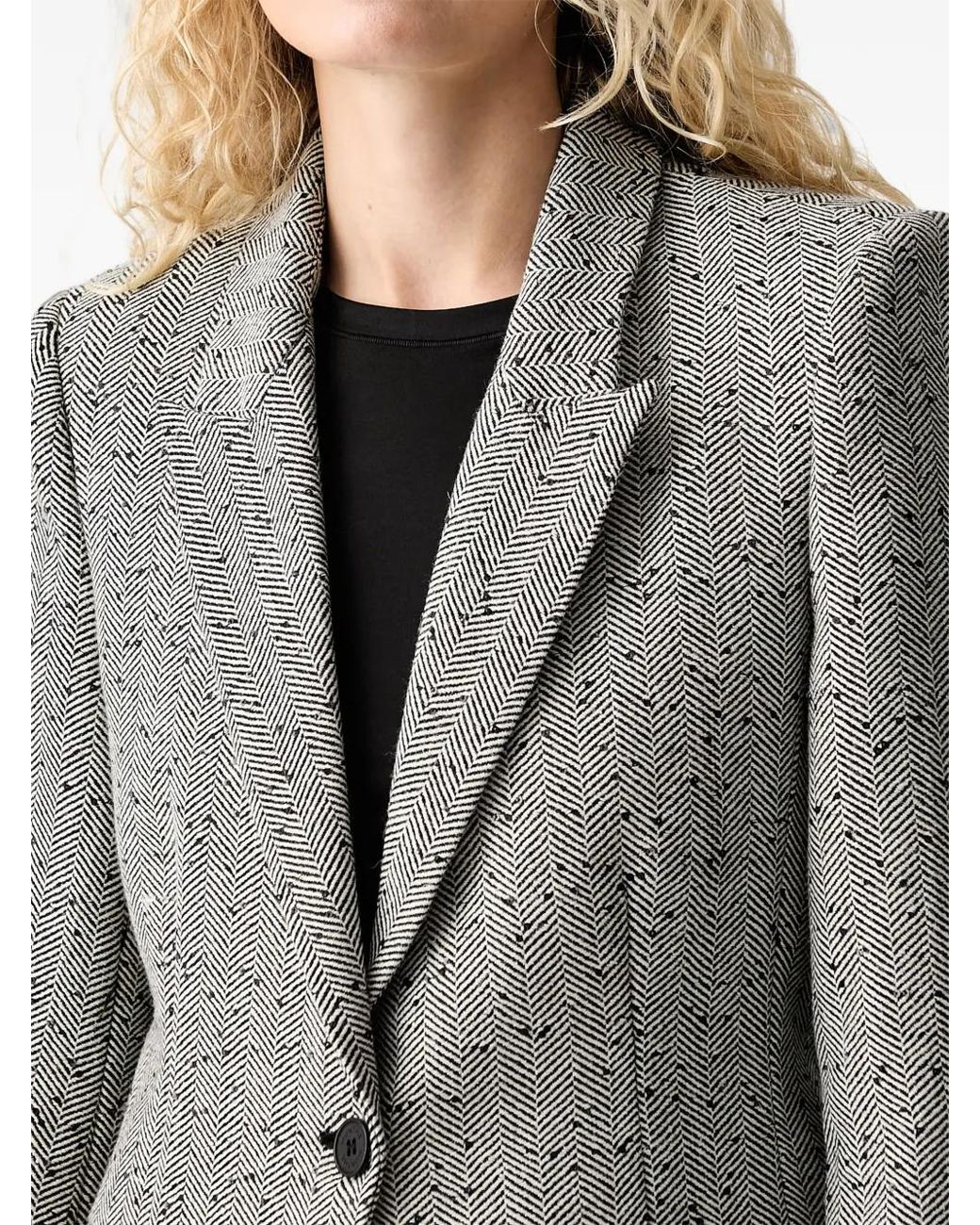 Munthe Gray Lawo Herringbone-Pattern Blazer