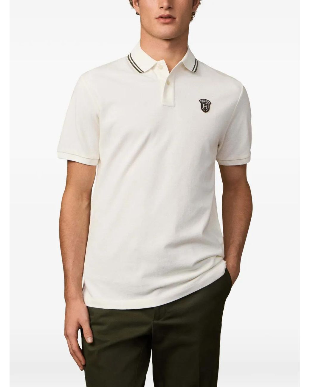 Hackett White Badge Polo Shirt for men