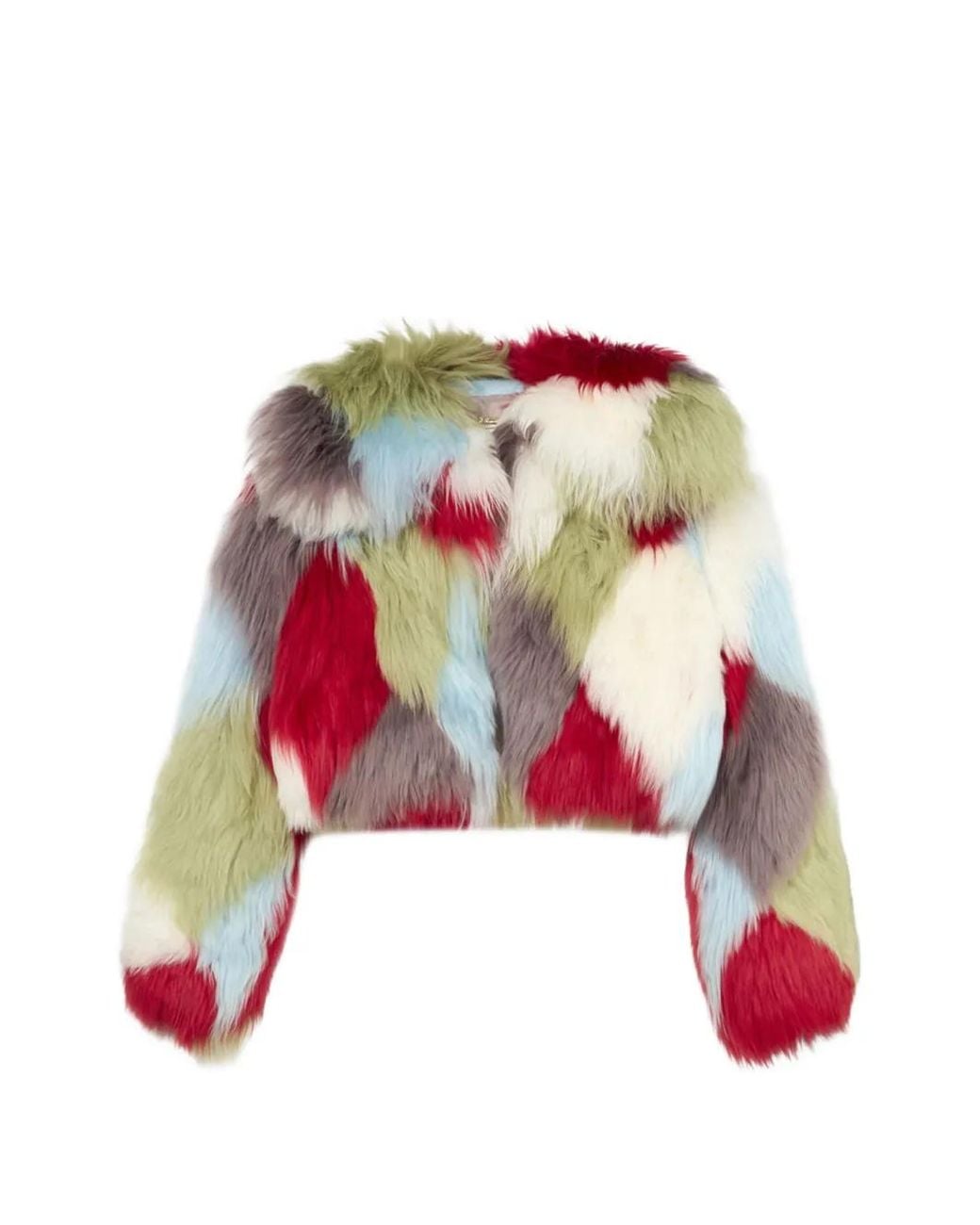 Blumarine White Intarsia-Design Fur Jacket