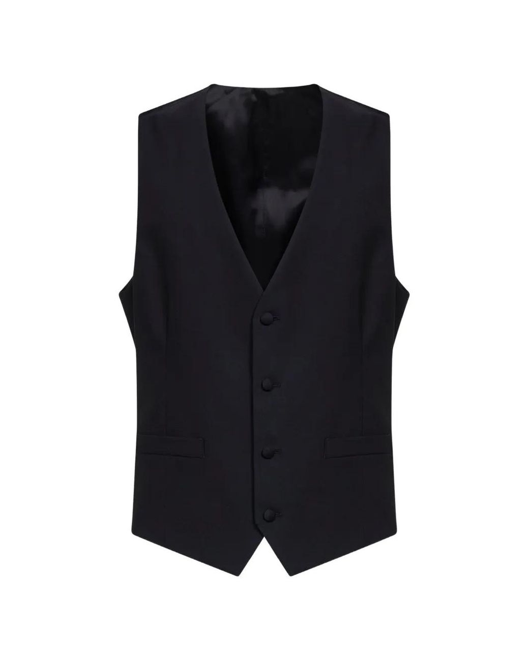 Lardini Black Wool Waistcoat for men