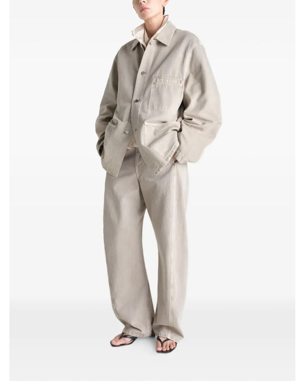 Lemaire White Patch-Pocket Overshirt