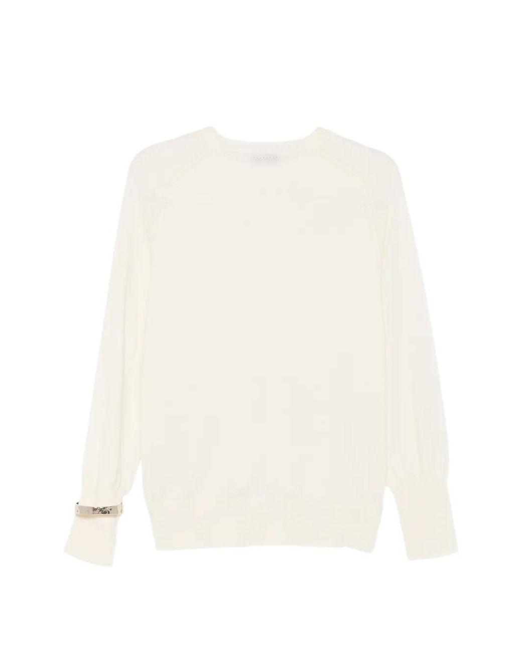 Liu Jo White Button-Cuff Sweater