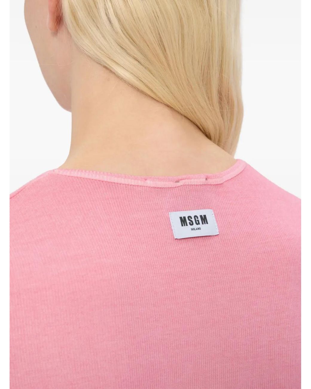 MSGM Pink T-Shirt À Manches Courtes