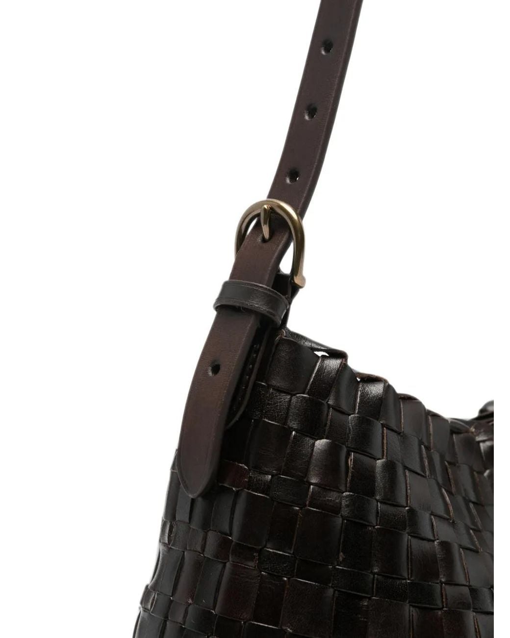 Dragon Diffusion Black Hobo Salvage Woven Leather Shoulder Bag