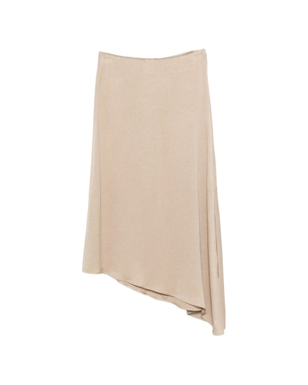 Peserico Natural Asymmetric-Hem Midi Skirt