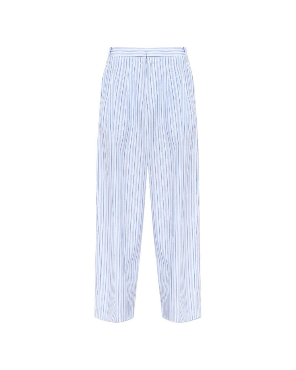 Rag & Bone Blue Pantalon Plissé À Rayures