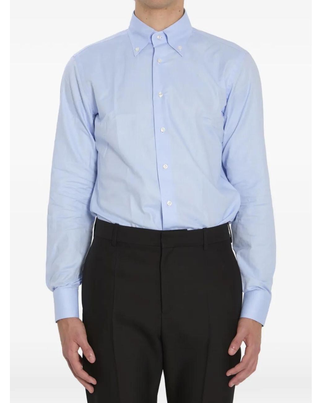 Borriello Vomero Button-Down Overhemd Met Kraag in het Blue voor heren