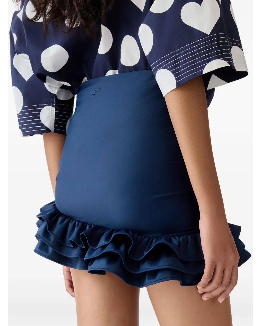 Jacquemus Blue The Playa Ruffled Mini Skirt