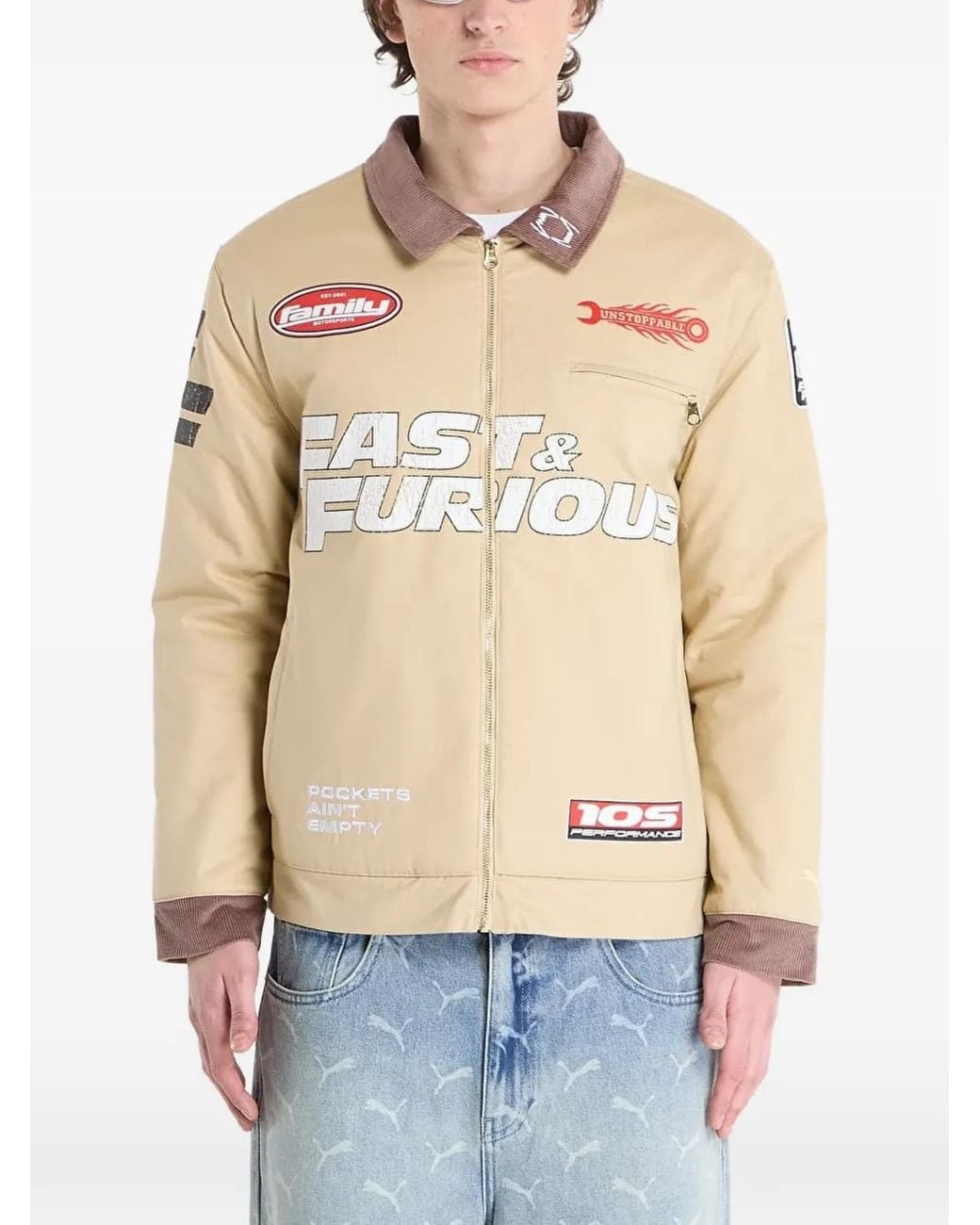 PUMA Blue X Fast & Furious Corduroy-Collar Shirt Jacket for men