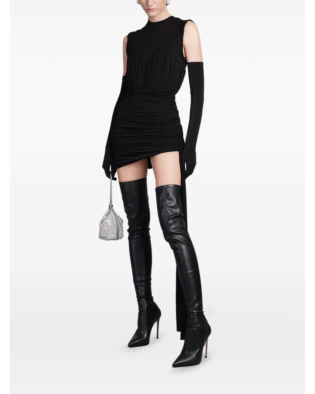 David Koma DrapedDetail Mini Dress in Black Lyst