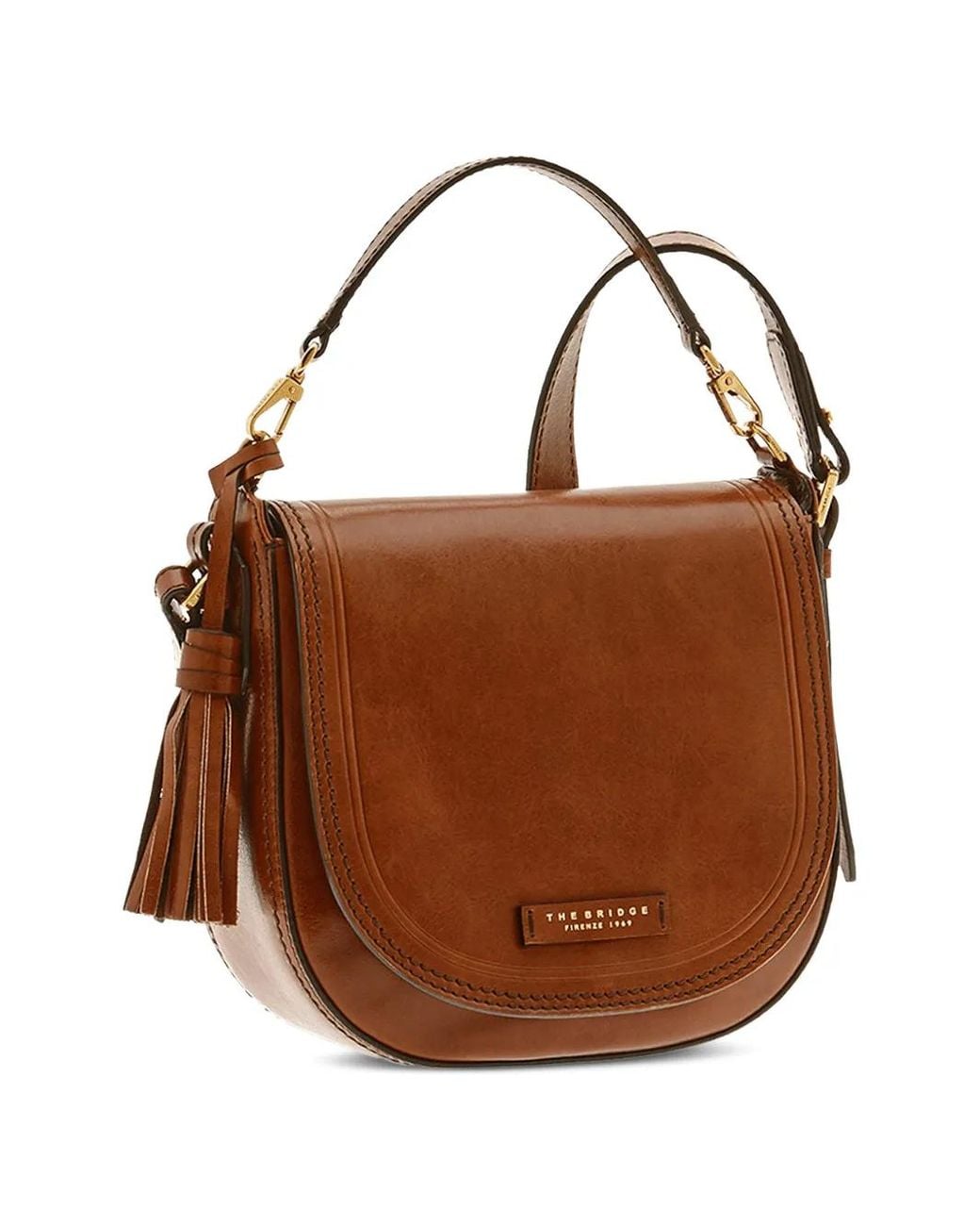 The Bridge Brown Tassel-Detail Leather Cross Body Bag
