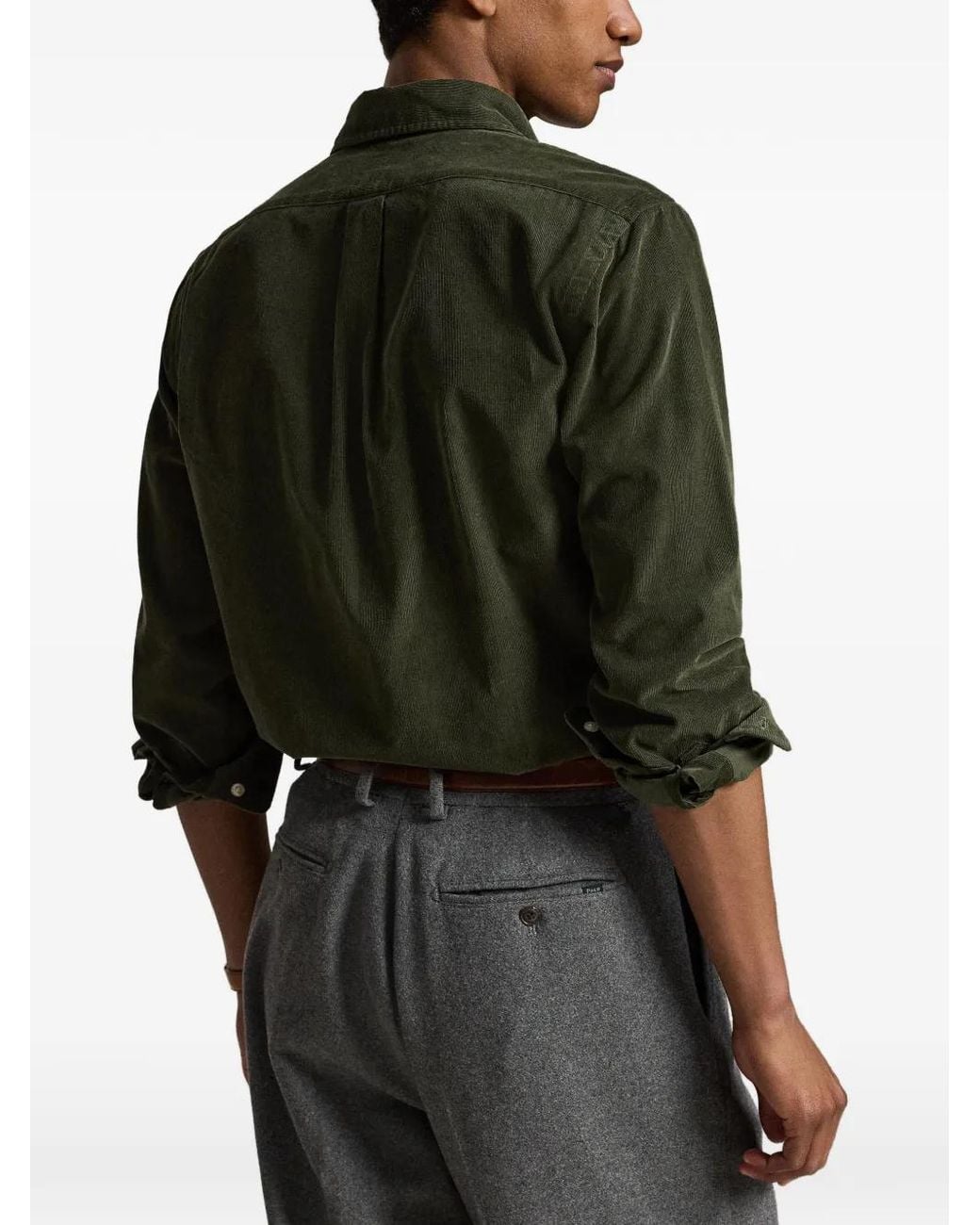 Polo Ralph Lauren Green Corduroy Button-Down Shirt for men