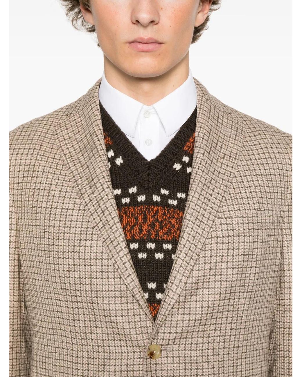 Boglioli Geruite Blazer in het Natural voor heren