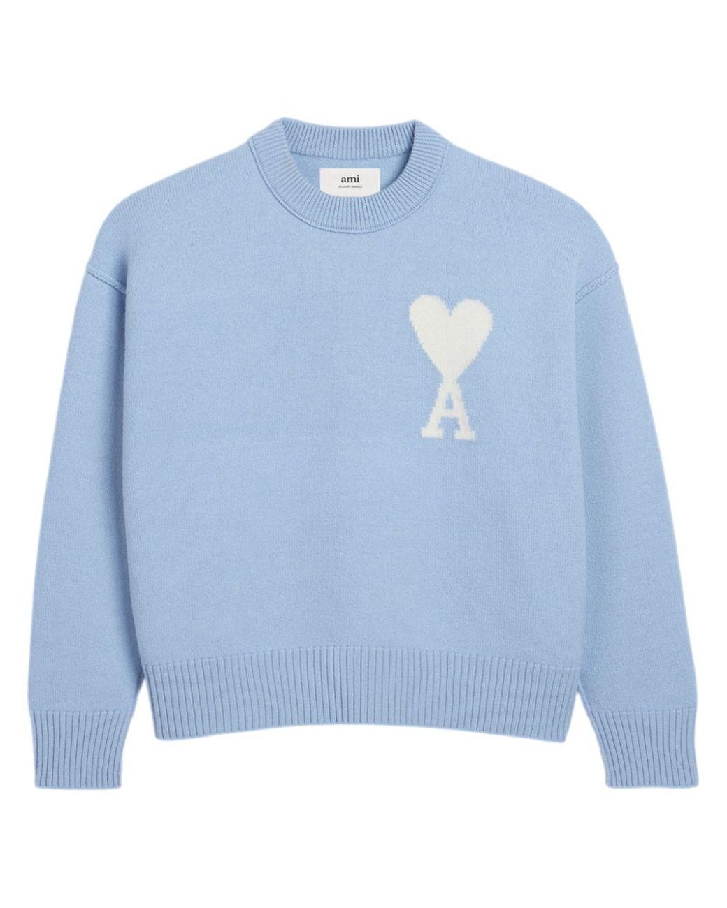スウェット・トレーナー Ami Paris Night Blue Ami De Coeur Wool Jumper Night Blue Red Ami De Coeur Crew Neck Sweater | AMI PARIS