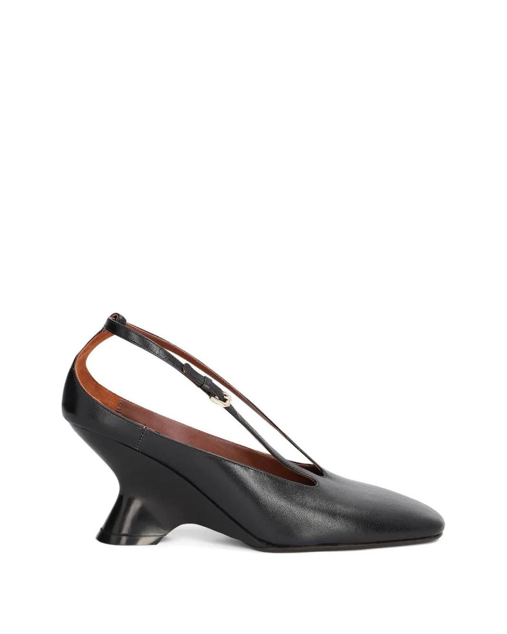 Dries Van Noten White Leather Wedge Pumps