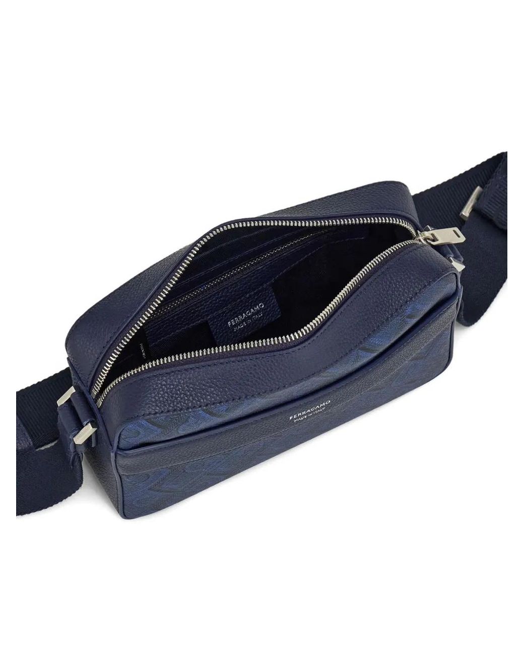 Ferragamo Blue Monogram Messenger Bag for men