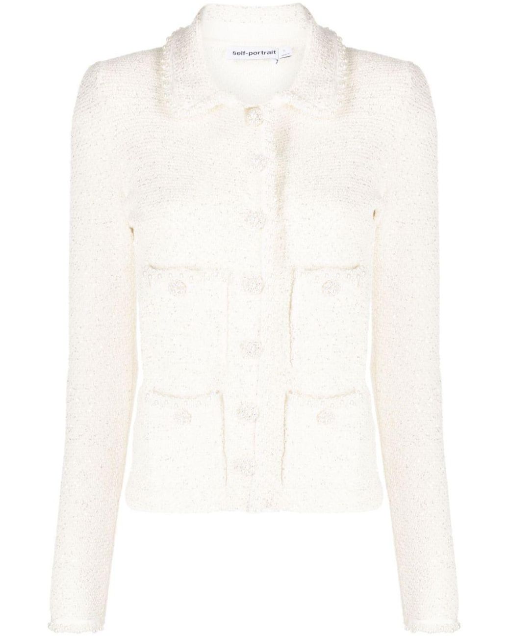 Self-Portrait crystal-embellished Bouclé Jacket - Farfetch