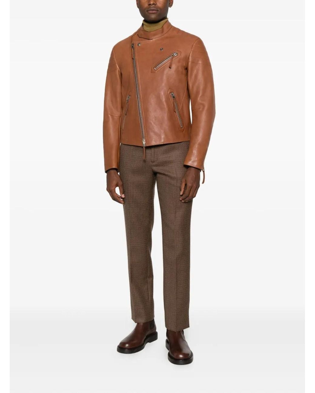 Tom Ford Brown Leather Jackets for men