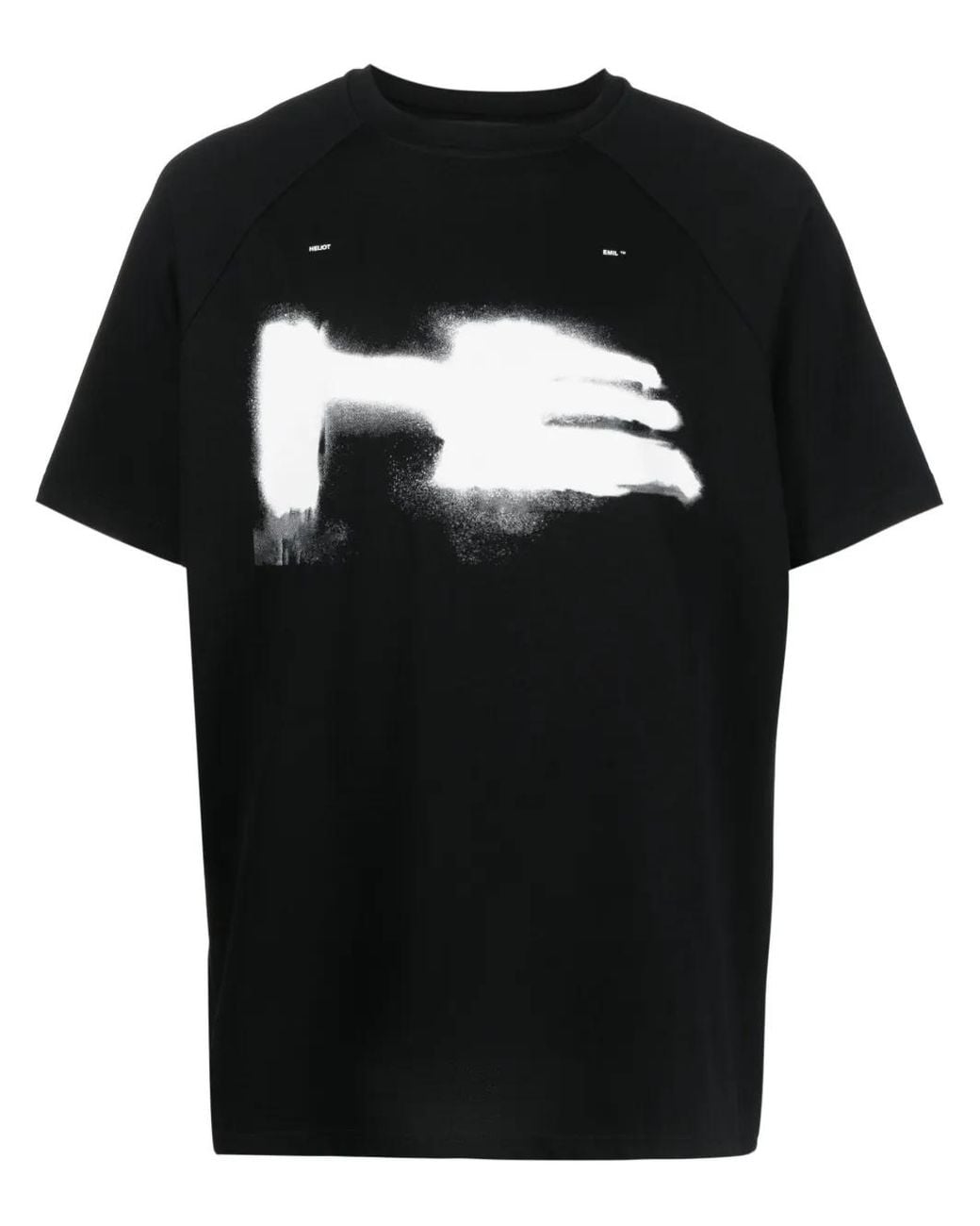 HELIOT EMIL Black Logo-Print Cotton T-Shirt for men