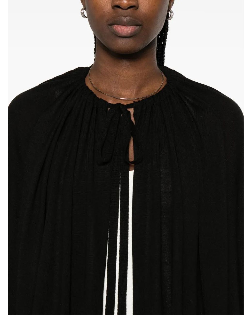 Totême  Black Drawstring Cape