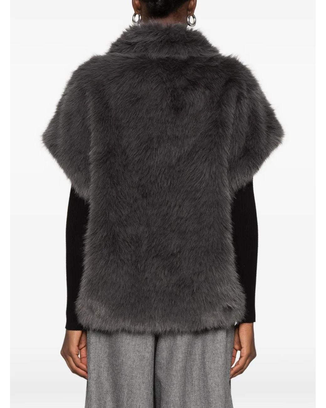 Betta Corradi Black Faux-Fur Gilet