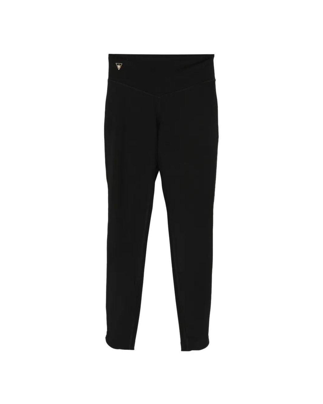 MACRON Black Logo-Patch Performance Leggings