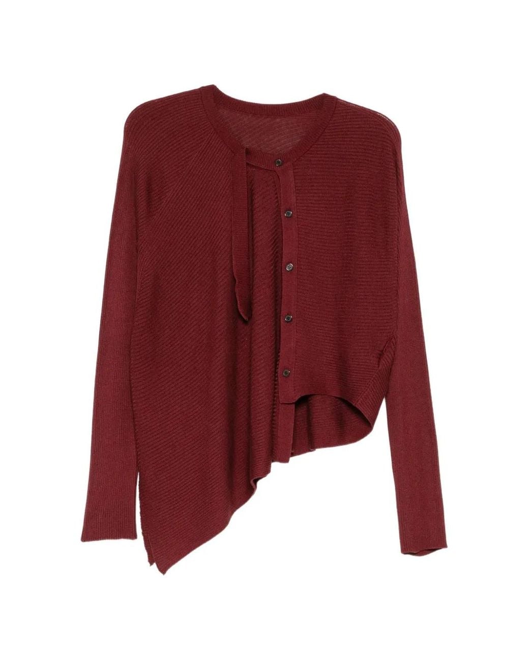 Y's Yohji Yamamoto Red Asymmetric Cardigan