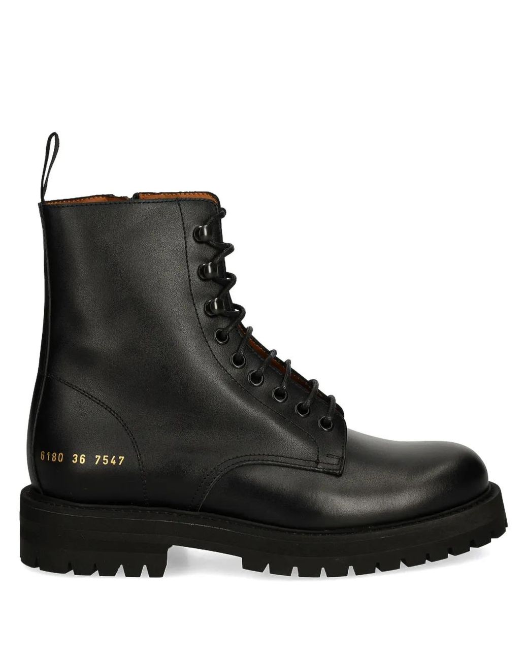 Common Projects Leren Laarzen in het Black