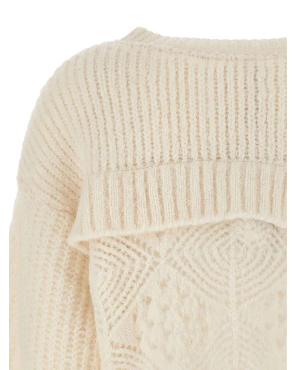Maurizio Mykonos Natural Openwork Cable-Knit Sweater