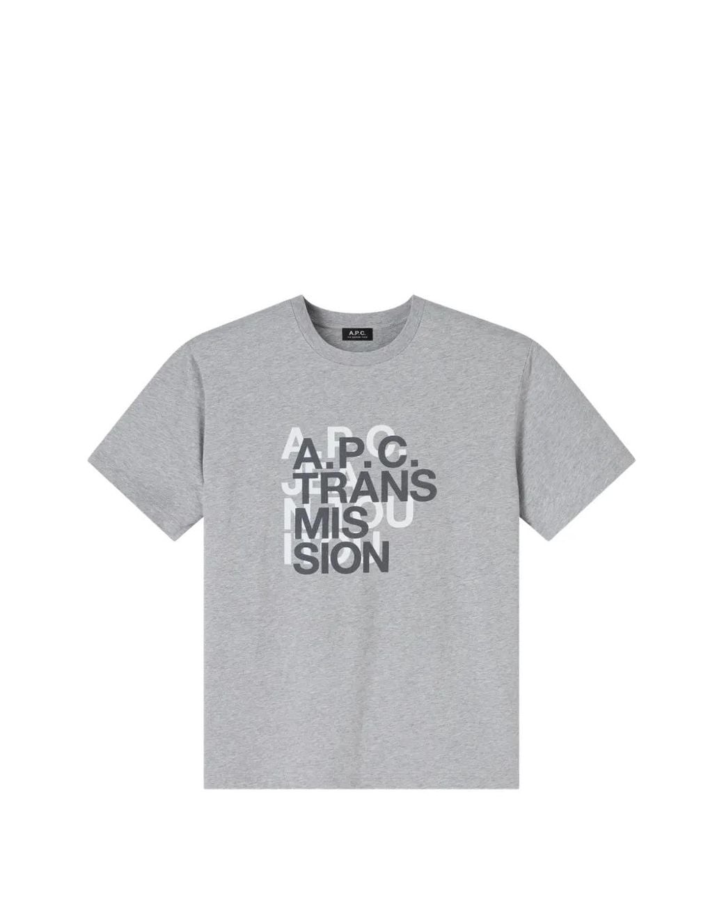 A.P.C. Gray Transmission Graphic-Print T-Shirt for men