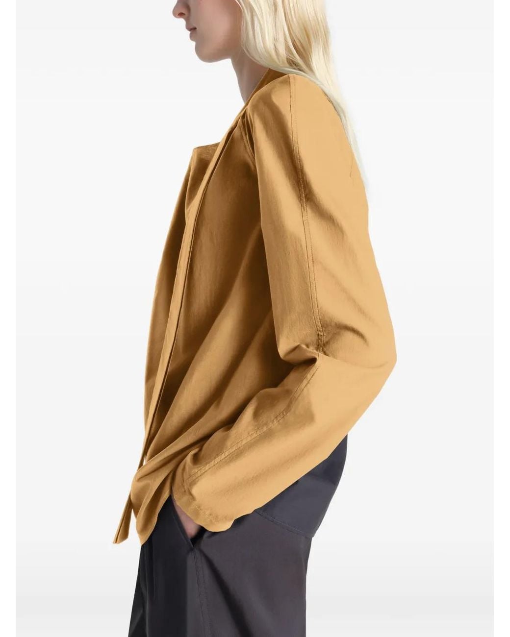Lemaire Metallic Ascot Tie-Neck Blouse