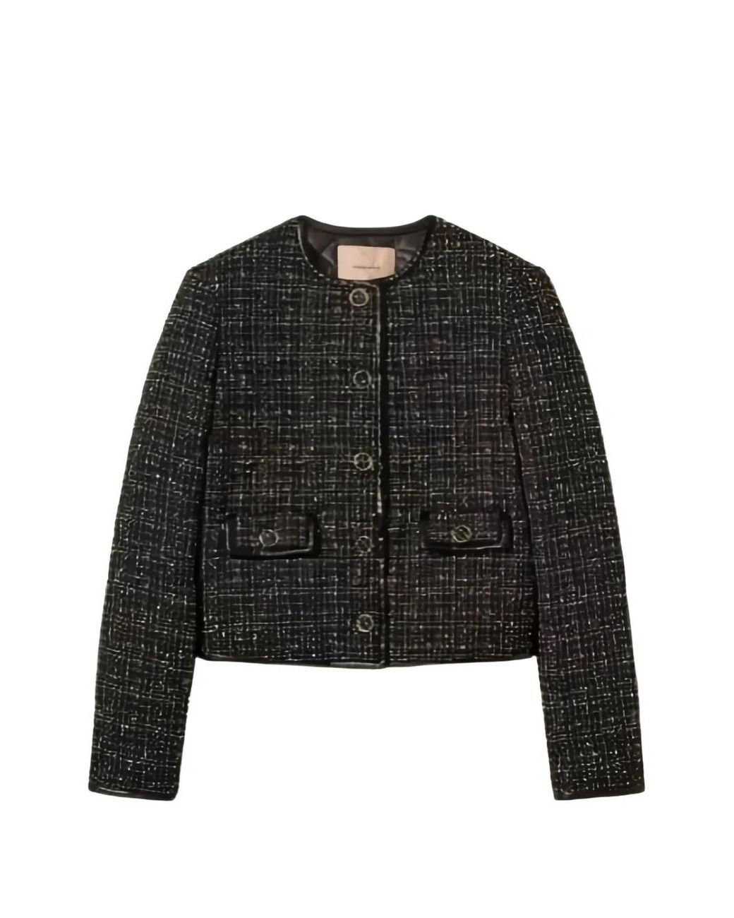 Twinset Black Padded Bouclé Jacket