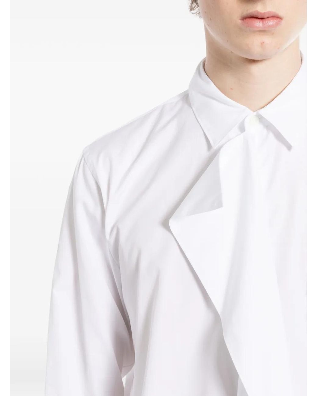 Comme des Garçons White Asymmetric-Panel Shirt for men