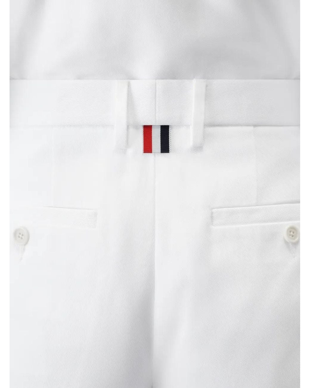 Thom Browne White Cotton Gabardine Chino Shorts