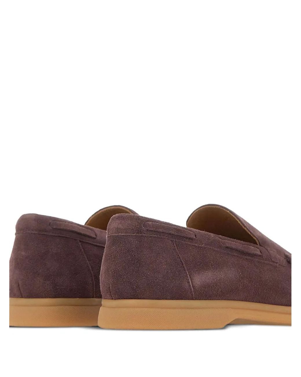 Eleventy Brown Mocassins En Daim À Détail De Ruban for men
