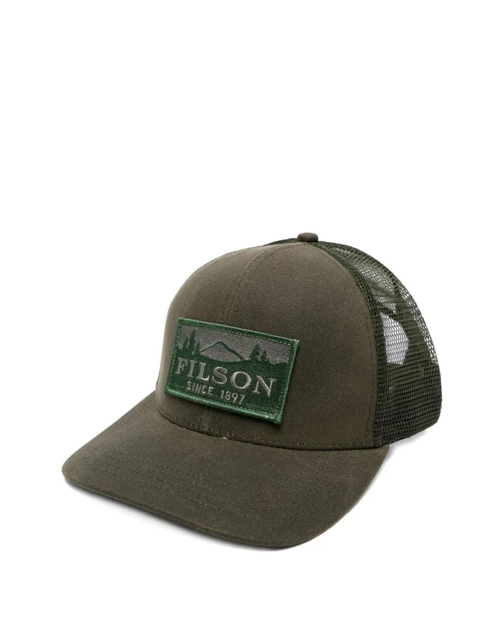 Filson Green Logo-Patch Trucker Hat for men