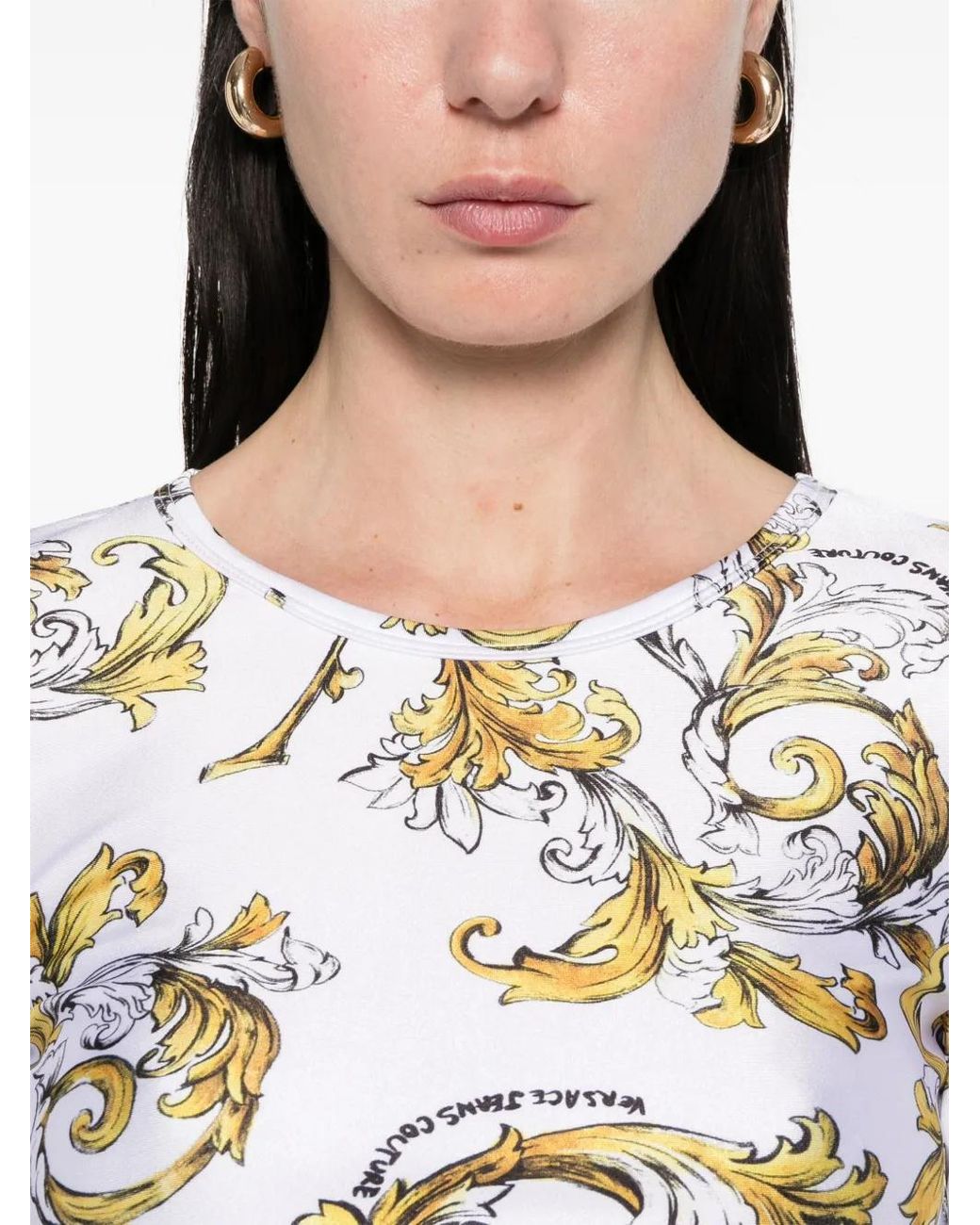 Versace Jeans Couture White Barocco-Print Top