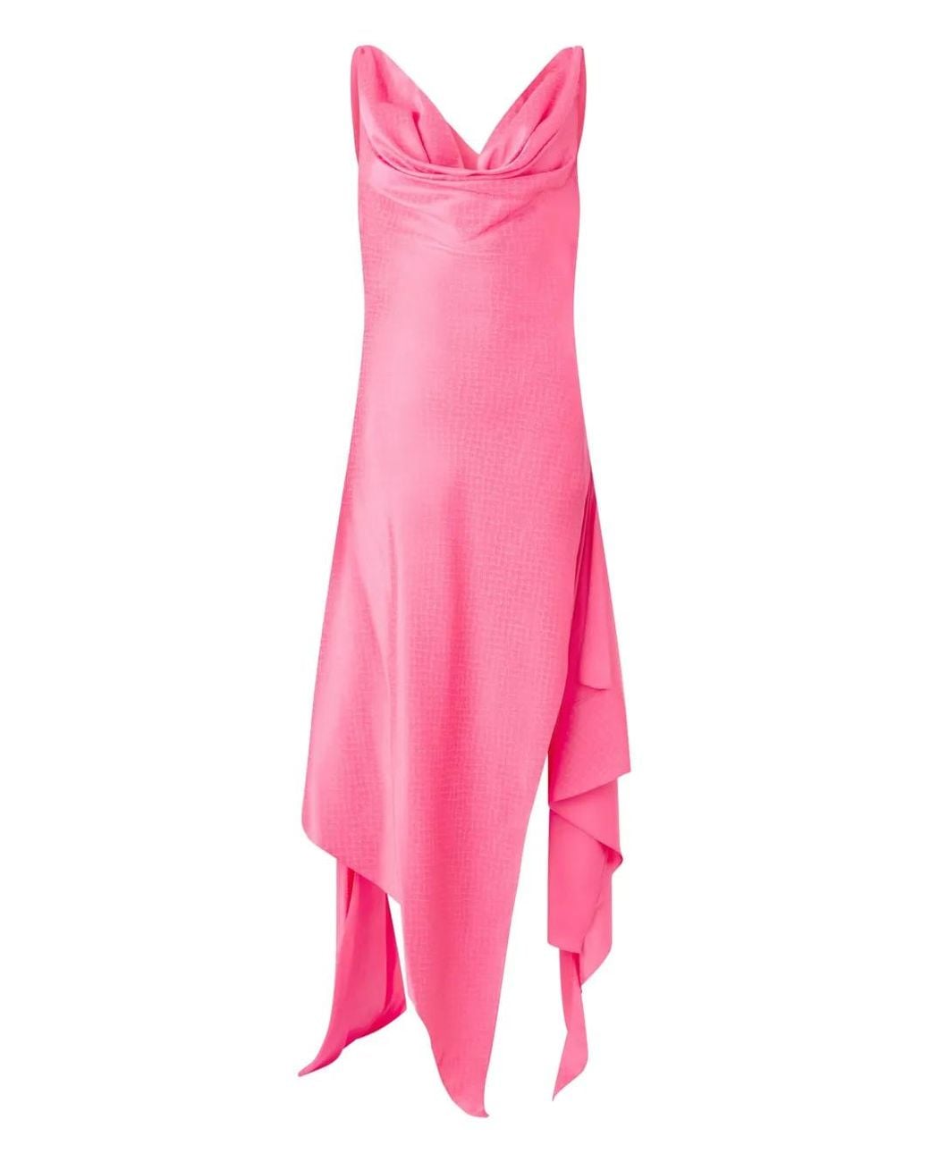 Roberto Cavalli Pink Silk Midi Dress