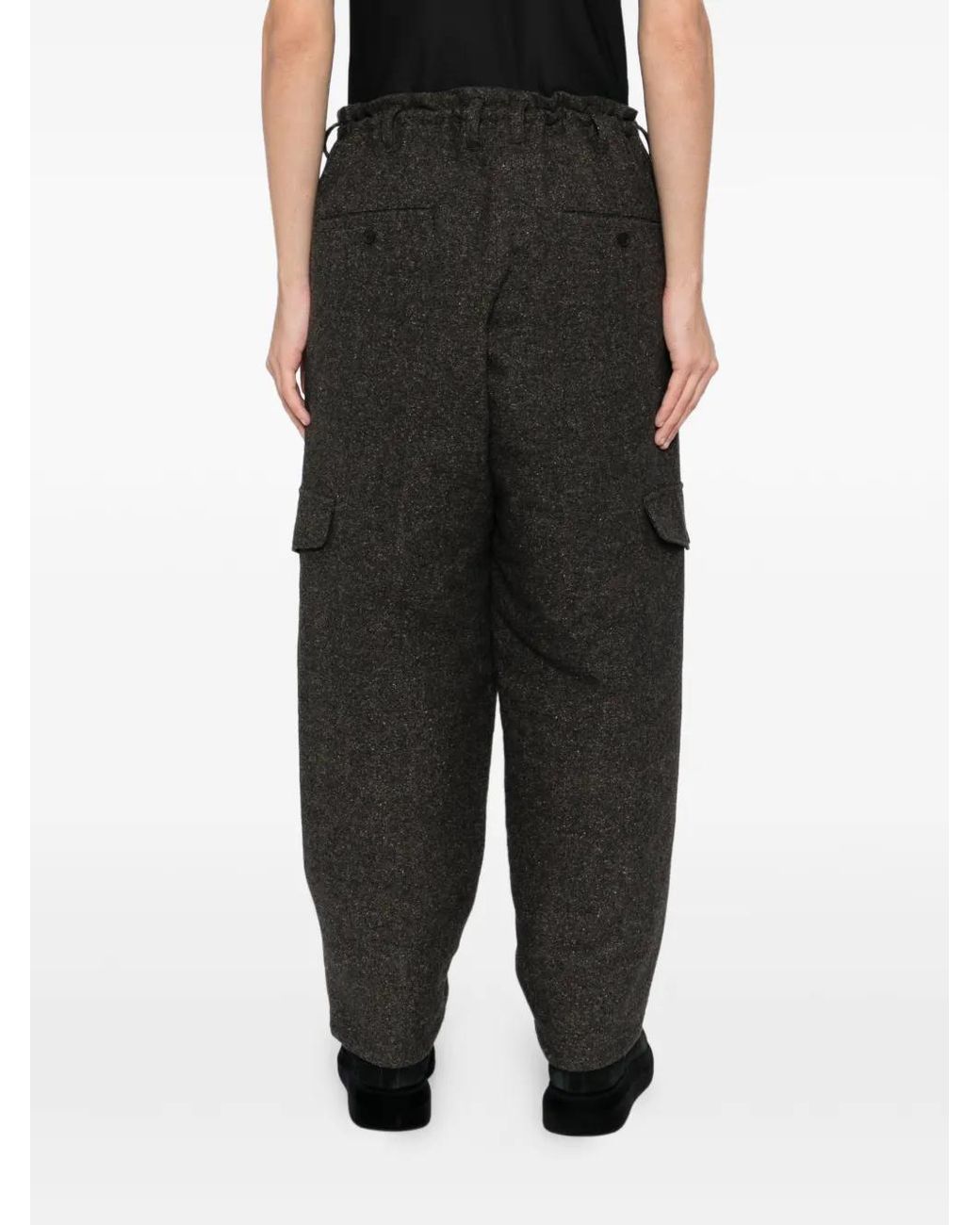 Yohji Yamamoto Gray Tweed Side-Pocket Trousers for men