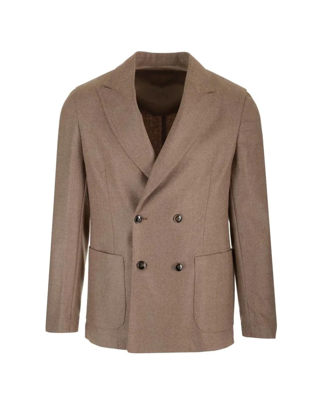 Barba Napoli Brown Flannel Blazer for men