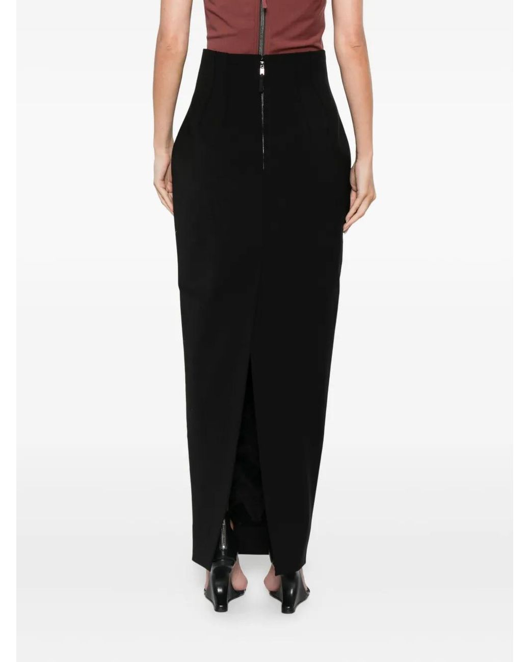 Rick Owens Black High-Waisted Maxi Skirt