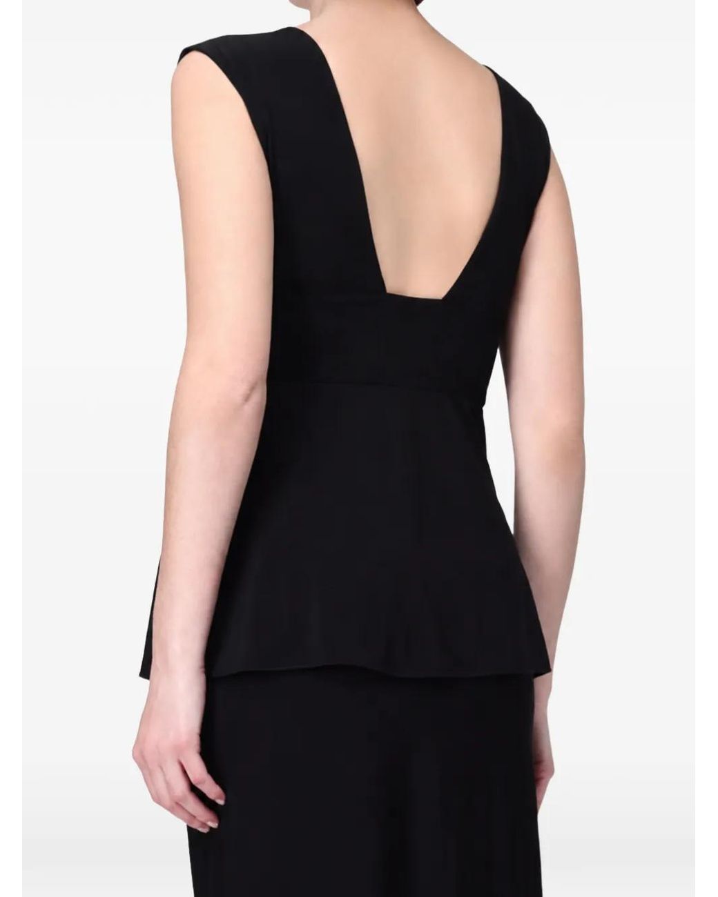 Max Mara Black V-Neck Top