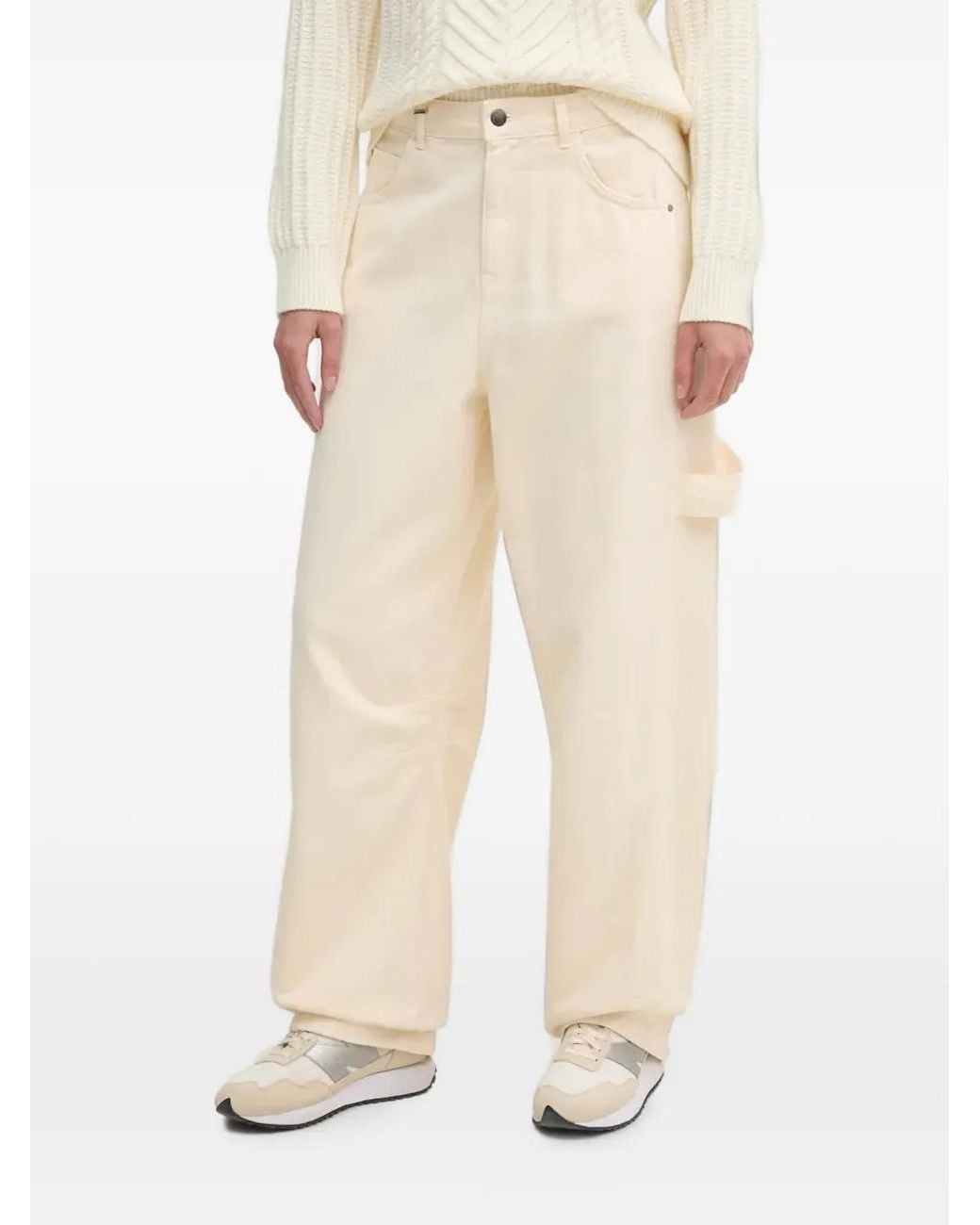 Benetton Natural Hammer-Loop Wide-Leg Jeans