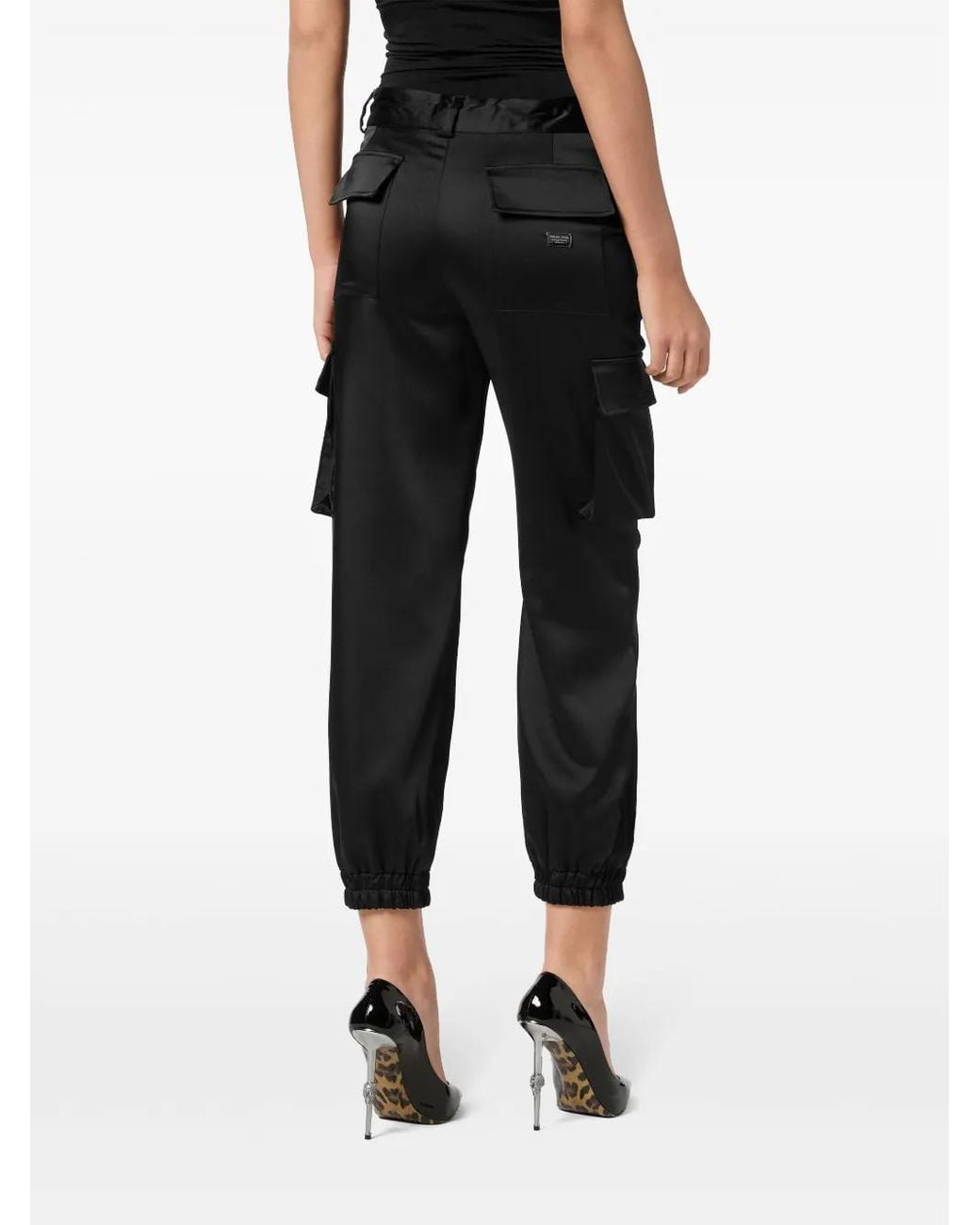 Philipp Plein Black Cargo Trousers