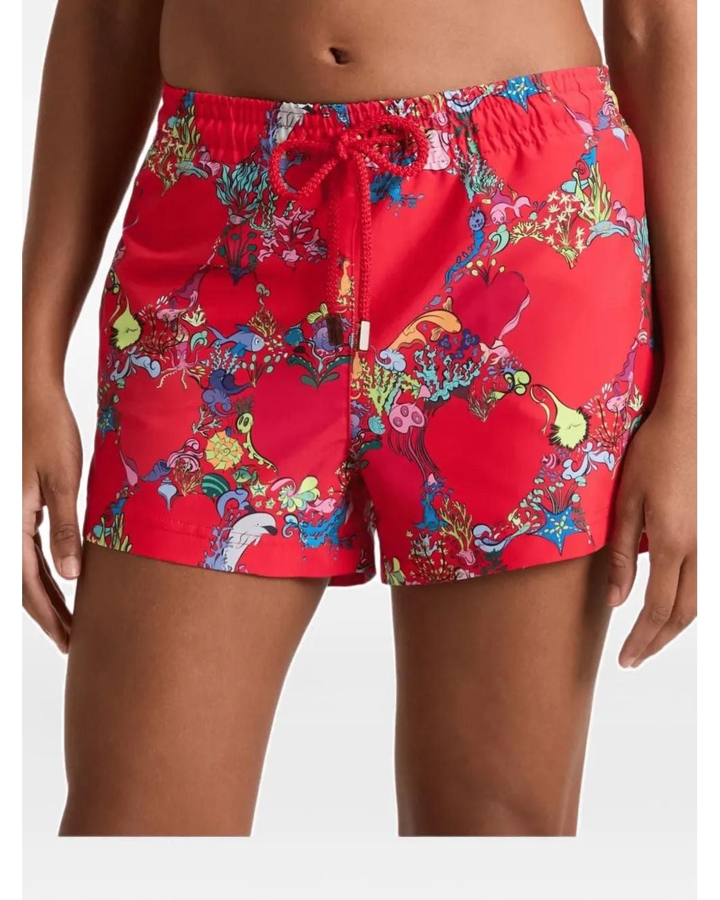 Vilebrequin Red Amor Graphic-Print Mini Swim Shorts