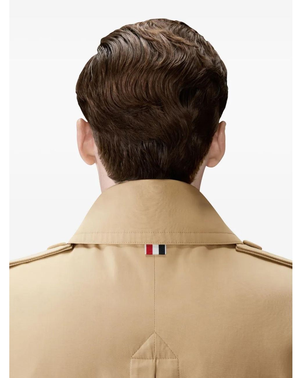 Thom Browne Natural Oversized Cotton Suiting Trench Coat for men