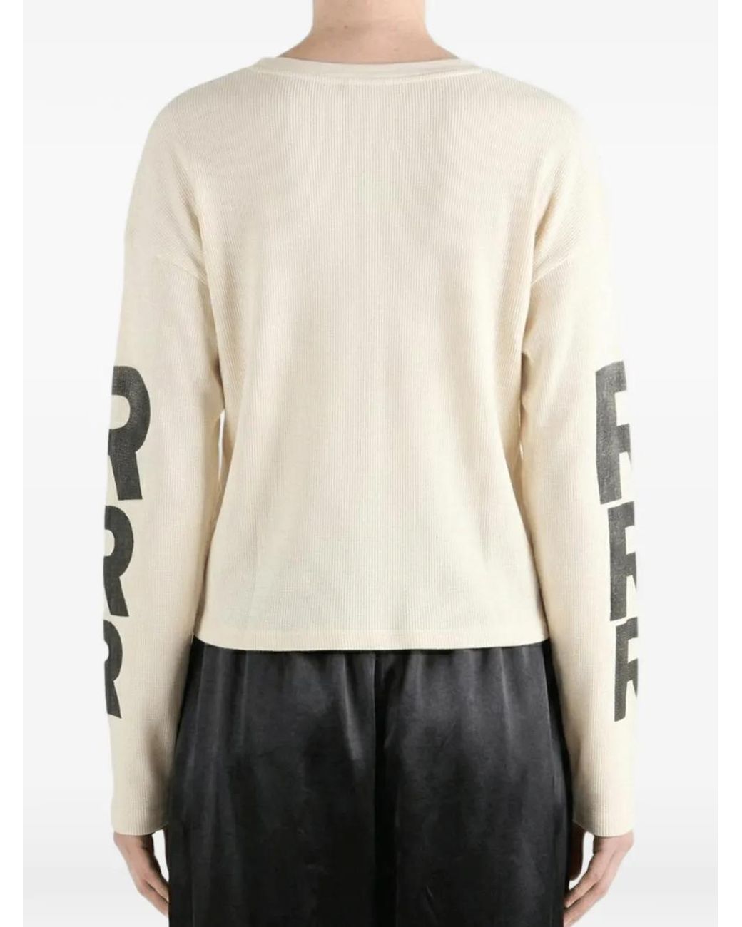 RRR123 White Pop Out Graphic-Print Waffle-Knit T-Shirt
