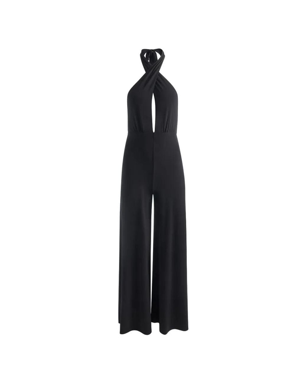 Alice + Olivia Black Evelina Halter Jumpsuit